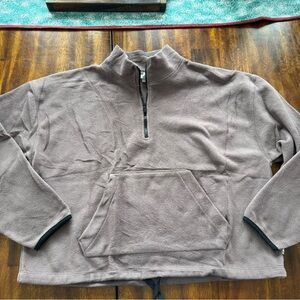 VS PINK mauve Fleece 1/4 Zip Up Sweater mock neck women’s large